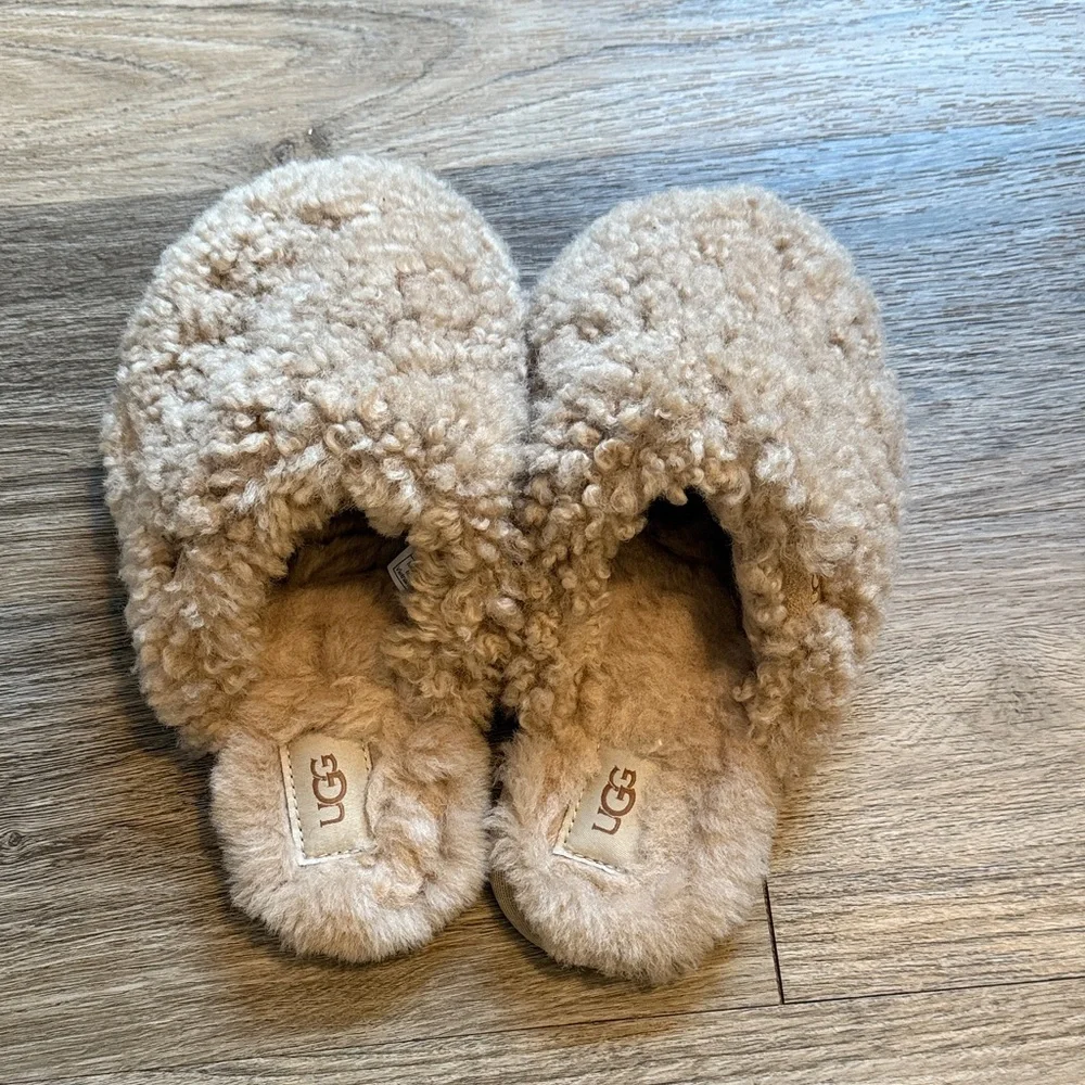 UGG Brown Plush Slippers - Picture 4 of 7